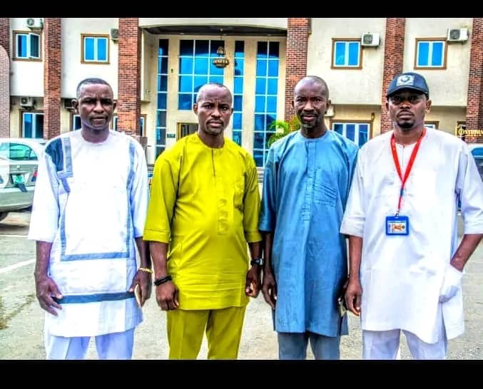 ISPPAN President Comrd. Onyeahialam Chibueze T. (right) with coalition leaders and fellow state association presidents at the maiden 2026 Imo State Photographers Summit at Gloran Hotel, Owerri.