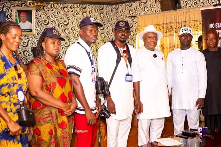 ISPPAN state and branch leadership with Engr. Ikenna Anthony Adikibe at the Oru West Local Government Council.